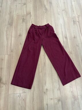 Express Wide Leg Pants in Burgundy